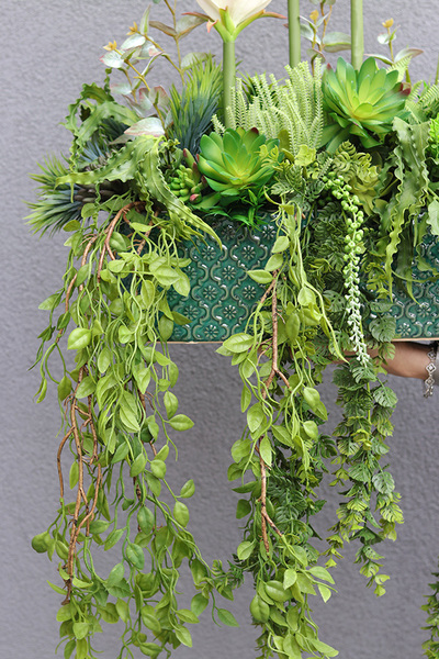 Grefire, sztuczna egzotyczna kompozycja ze zwisami, wys.70cm