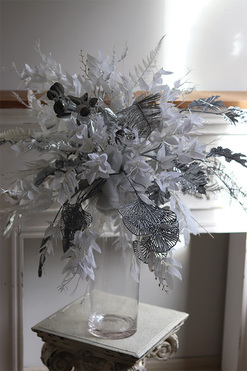 Silver Winter, zimowa dekoracja w szklanej tubie, wym.92x64cm