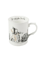 Alice in Wonderland, kubek porcelanowy, królik i królowa