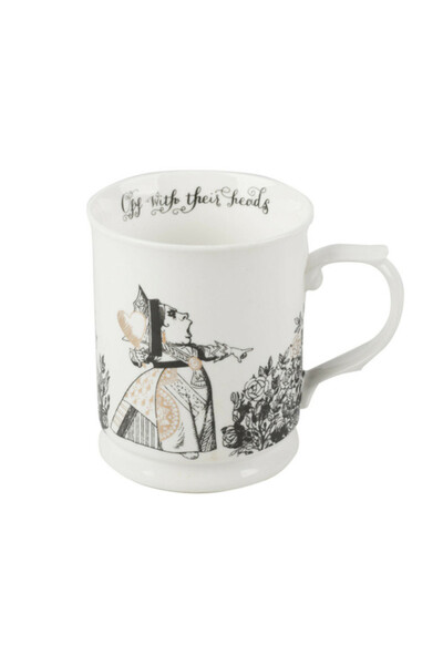 Alice in Wonderland, kubek porcelanowy, królik i królowa