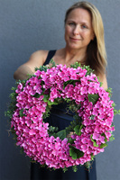 Pink Paradise, różowy wianek dekoracyjny,śr.43cm