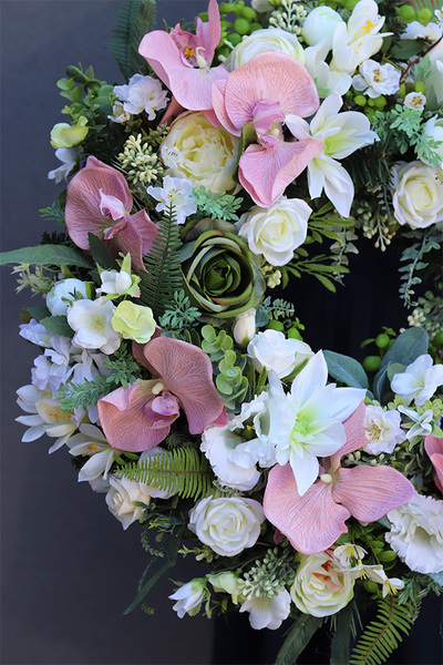 nagrobny wieniec z orchideą, Ydeal 2, śr.50cm 