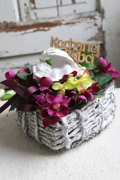 kompozycja nagrobna z napisem, Serduszko, wym.22x21cm