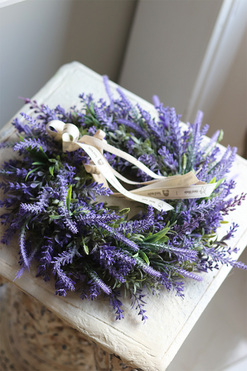 Lawendiana, wianek z lawendą i wrzosem, śr.33cm