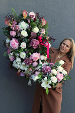 Delia, duża wiązanka nagrobna, dł.110cm 