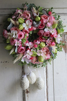 gęsty wianek z wiszącymi jajkami, Wielkanocna Łąka, śr.34cm