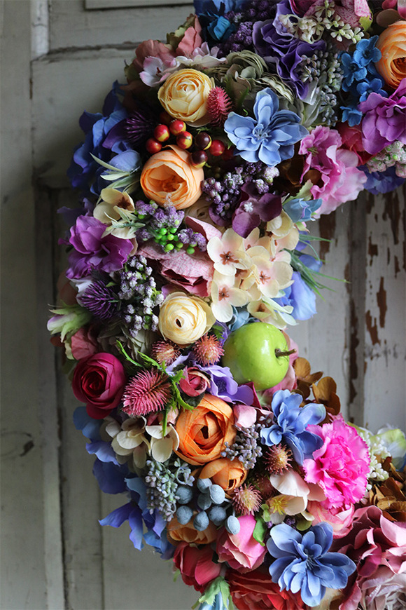 Ideal 3, dekoracyjny tęczowy wianek, śr.50cm