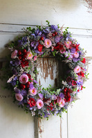 atrakcyjny wianek kwiatowy, Gefra, śr.39cm 