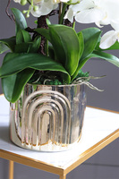 Golden Moment, sztuczny storczyk w złotej donicy