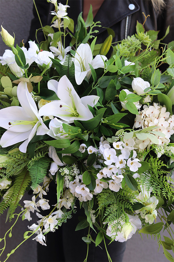 Malediwy White, biała girlanda na stół, dł.140cm 