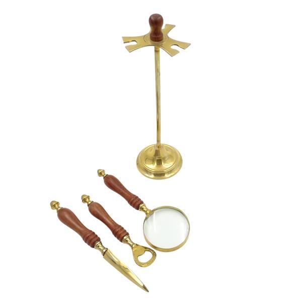 Hengelton, mosiężny zestaw gabinetowy, 3 elementy