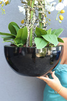 Fiberglass Black Bowl, sztuczny storczyk w czarnej donicy