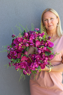 OD RĘKI Pink Hitre, wianek na drzwi, śr.40cm