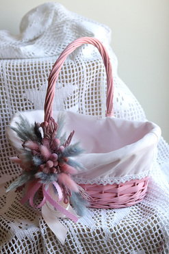 OD RĘKI Krysia, dekorowany koszyczek wielkanocny, wys.28cm 