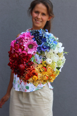 Tęczowy, wianek na drzwi z owocami, śr.30cm