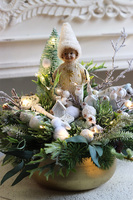 Ferie Świąteczne 2 LED, świąteczny stroik