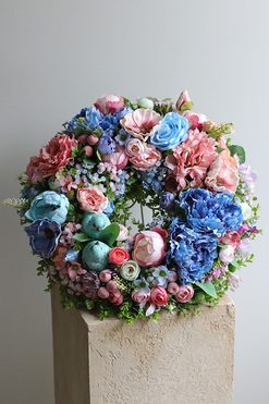 OD RĘKI Dwa Ptaszki, wianek dekoracyjny na drzwi, śr.43cm