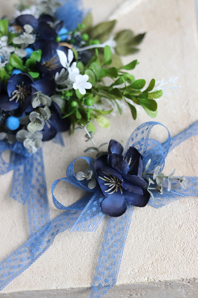 Boho Navy Blue, stroik / dekoracja do koszyczka wielkanocnego, rozp.22x15/8x9cm