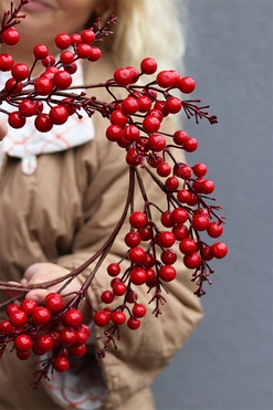 OD RĘKI Czerwony Głóg, zimowy wianek owocowy, śr.40cm 