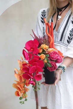 OD RĘKI Andana, bukiet nagrobny we wkładzie, dł.43cm