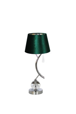 Silver Branch, lampa stołowa z abażurem, srebrno-zielony stożek, wys.53cm