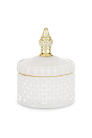 Palermo A, dekoracyjny pojemnik / amfora, biały, wym.13x10.5x10.5cm