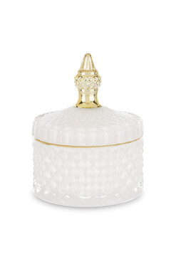 Palermo A, dekoracyjny pojemnik / amfora, biały, wym.13x10.5x10.5cm