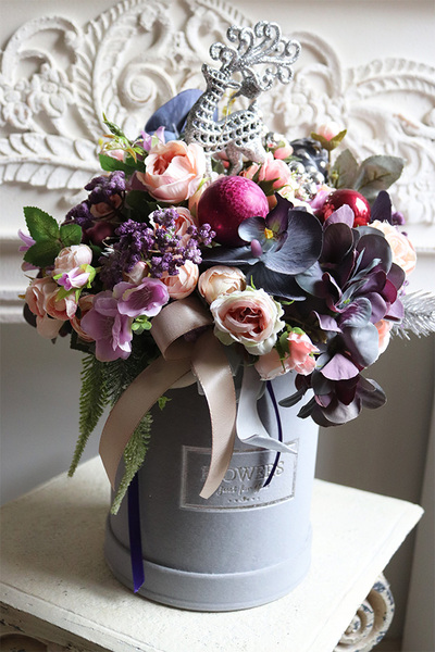 Momento, welurowy flowerbox świąteczny