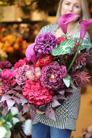 Bordo Cherry 2, kompozycja nagrobna w ceramicznej misie