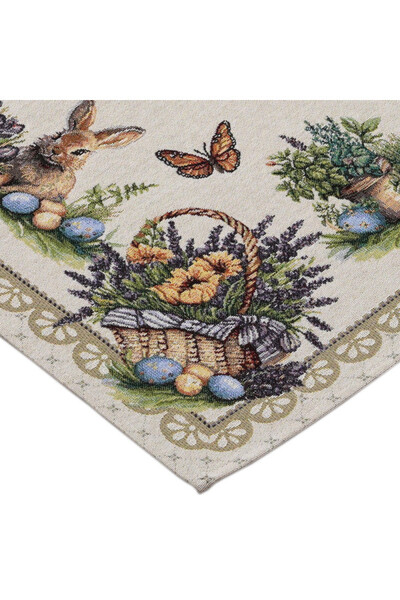 Bunny&Lavender Palace, wielkanocny obrus gobelinowy serweta