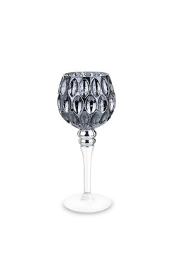 Wine Glass Grey B, elegancki świecznik kielich, wys.25cm