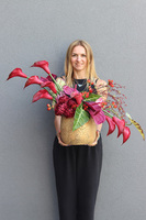 Bordona B, nowoczesna kompozycja kwiatowa, wym.58x90x38cm