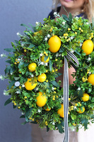 Citrones 4, zielony wianek na drzwi z owocami