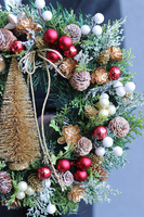 Choineczka, elegancki bożonarodzeniowy wianek, śr.28cm