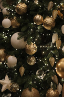 Golden Time, choinka sztuczna dekoracyjna na stojaku