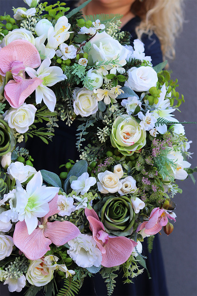 nagrobny wieniec z orchideą, Ydeal 2, śr.50cm 