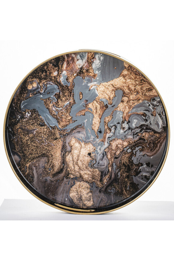 Magma Brown, okrągła taca., wym.4x37x37cm