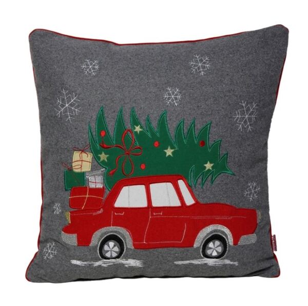 OD RĘKI filcowa poszewka na poduszkę świąteczna, Nicolaus Automobil, wym.45x45cm