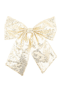 Cekinia Gold, cekinowa kokarda zawieszka, kpl.12szt, wym.36x35cm