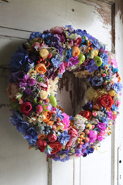 Ideal 3, dekoracyjny tęczowy wianek, śr.50cm