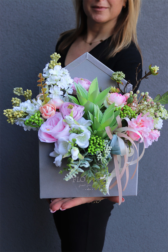 flowerbox koperta kwiatowa, Kobrato Velurro, wym.30x32cm 