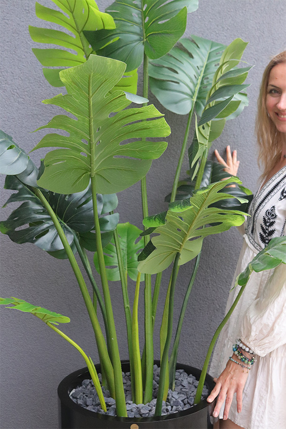 drzewko sztuczne Monstera Fiberglass w donicy