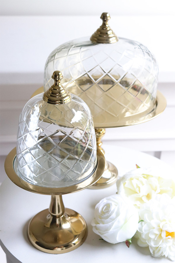 Lux Villa Gold Sweetie, patera na nodze z kloszem