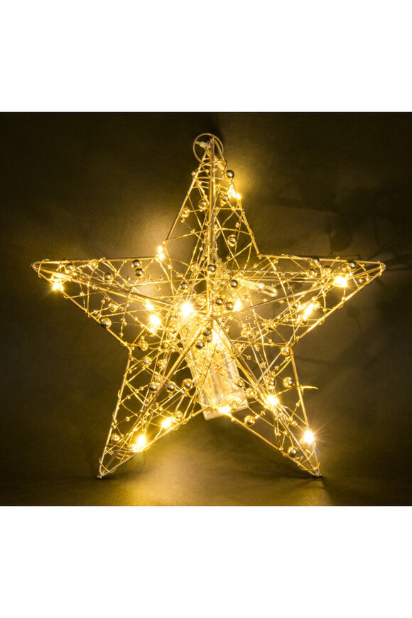 Christmas Star, zawieszka świąteczna gwiazdka LED, złota