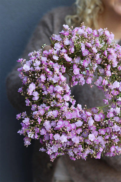 Flowers 4 You, wiosenny wianek z gipsówki	