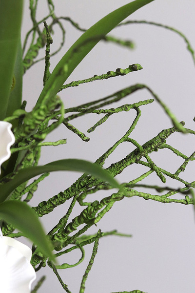 Orientana, gumowy sztuczny storczyk w ozdobnej donicy