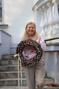 OD RĘKI Bazie 2, wielkanocny wianek na drzwi, śr.46cm