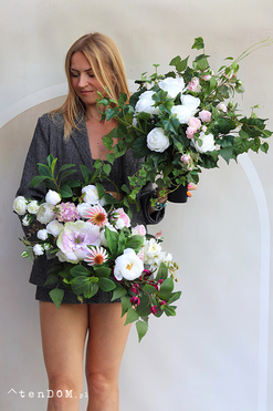 OD RĘKI Tęsknota, komplet dekoracji nagrobnych, kompozycja + bukiet