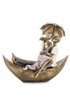 Love, figurka dekoracyjna para na łodzi, wym.21x24cm