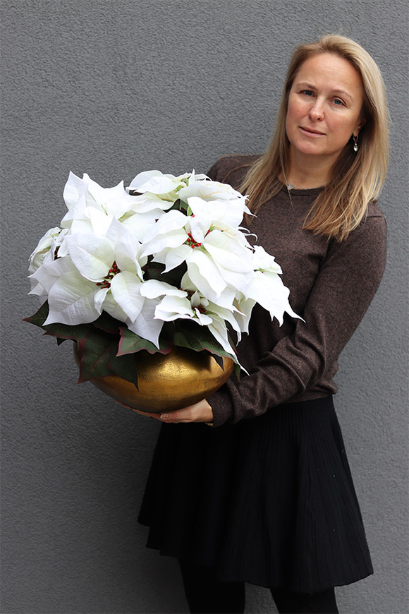 Gwiazda Betlejemska Goldenia, wysokiej jakości sztuczna roślina